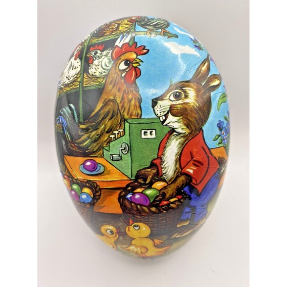 Easter Egg Paper Mache Vintage Nestler Made in Germany Used 6X4 Inches - Picture 9 of 14